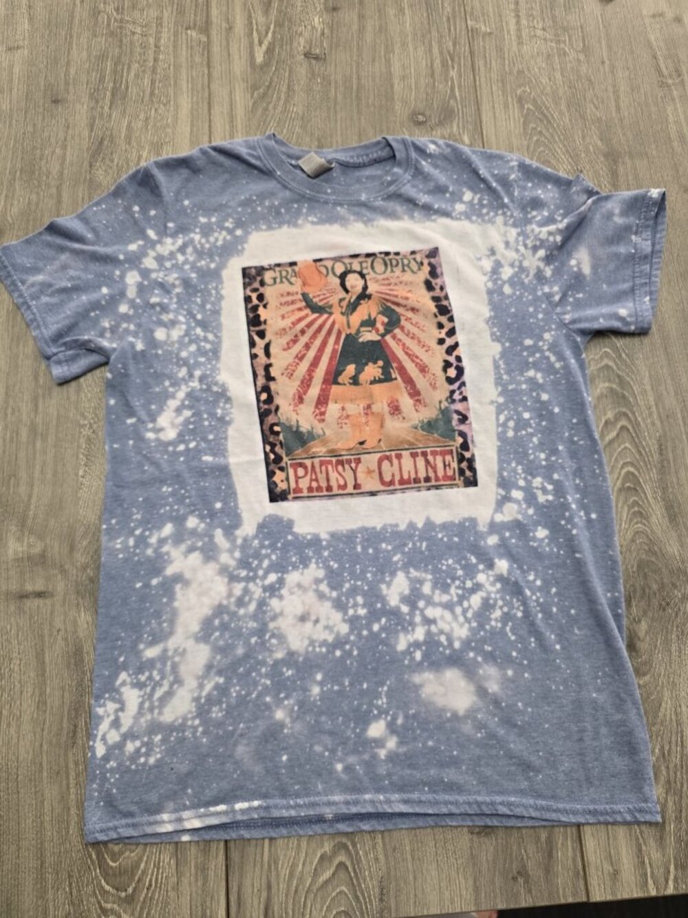 Patsy Cline Grand Ole Opry Bleached Graphic T-Shirt Gildan Softstyle Adult med